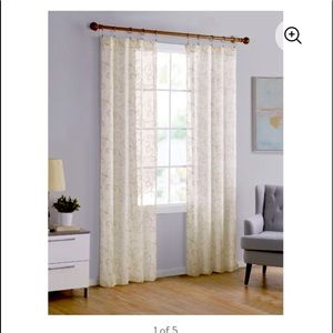 Set of 6 sheer embroidered curtains